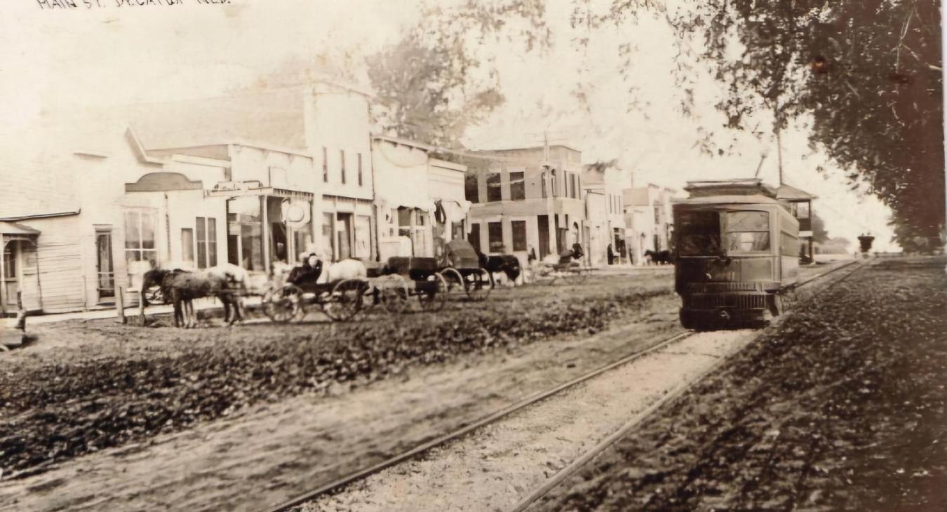 Historic trolley postcard