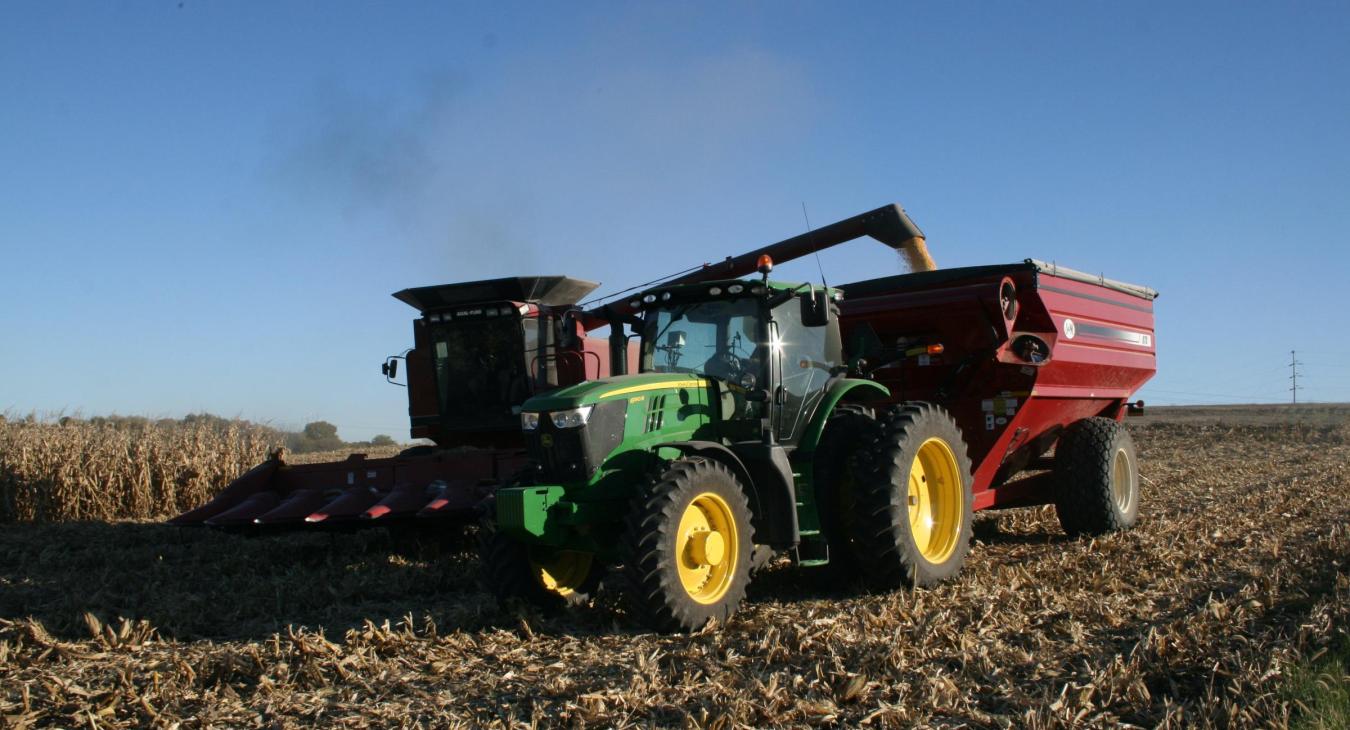 Harvesting corn in Nebraska