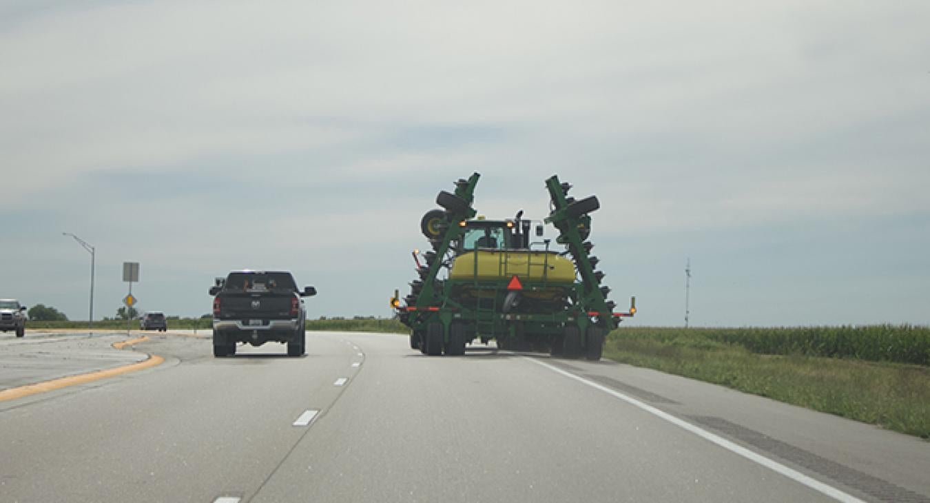 farm equipment on highway